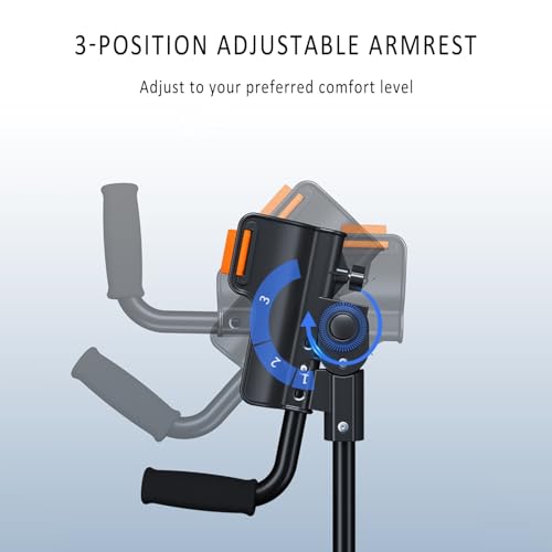 Muletas plegables para antebrazo, muletas de codo portátiles, altura ajustable, soporta 100 kg, 3 engranajes para soporte de codo y agarre, adecuadas para adultos de 150 a 180 cm