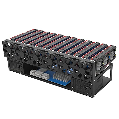 YinaLoi マイニングリグフレーム - 6/8/12 GPUスチール オープンエアマイナーマイニングコンピューターフレームリグケース クリプトコイン通貨ビットコイン用 ETH ETC ZEC マイニングアクセサリーツール ファン&GPUは含まれていませ