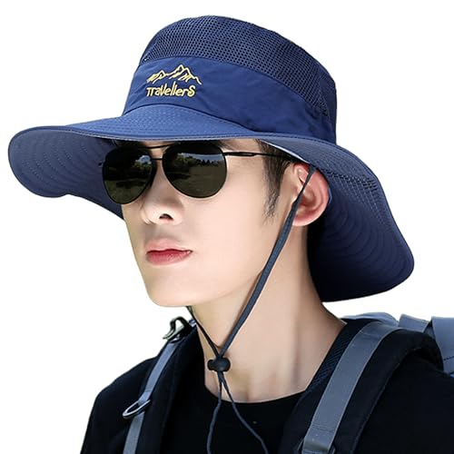 Image of Kraptick Headwear Hat - Lightweight Sun Hat with Foldable Boonie Cap Travellero Round Hat for Travel, UV Protection Summer Cap & Chin Strap with Adjustable Toggle for Secure Fit