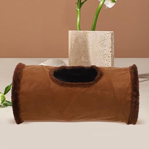 Túnel para gatos marrón plegable WEKAMOS con pelota 6