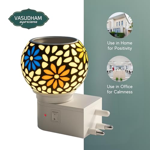 Image of Premium Electric Kapoor Daani Camphor Kapur Burner Multipurpose Diffuser for Aromatherapy and Home Fragrance (Ceramic Stone Night Lamp