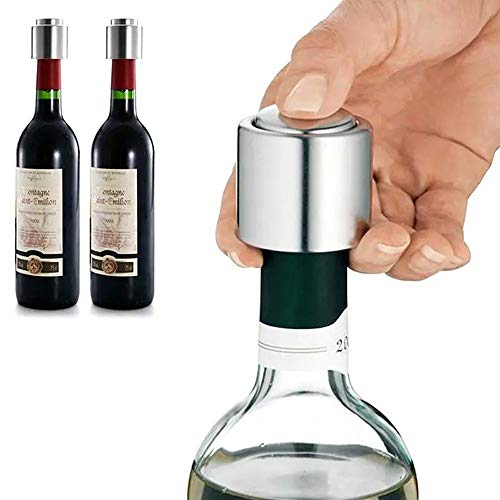 Wijnflesdop 2 stuks van roestvrij staal lege wijnfles gesloten stopper vacuümpomp Sealer bar stopper Fit 750 ml fles 4 x 5 cm Het beste cadeau voor wijnliefhebbers - Image 4