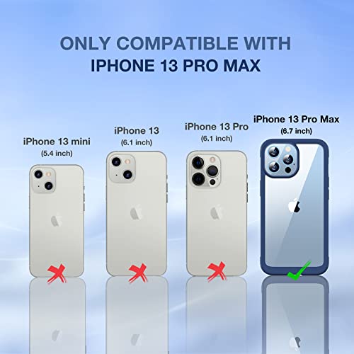 Image of Miracase Compatible with iPhone 13 Pro Max Case Navy Blue, Anti-Yellowing Shockproof Phone Clear Case, Premium Hybrid Protective Bumper Case Fit for iPhone 13 Pro Max