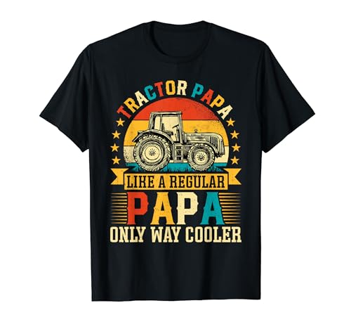 Tractor Papa Like a Regular Papa - Retro Farmer Farming Dad Maglietta