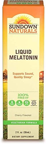 Sundown Naturals Sublingual Melatonin Liquid, Cherry 2 fl oz (59 ml) Pack of 4
