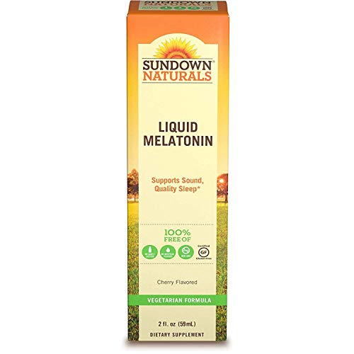 Sundown Naturals Sublingual Melatonin Liquid, Cherry 2 fl oz (59 ml) Pack of 4