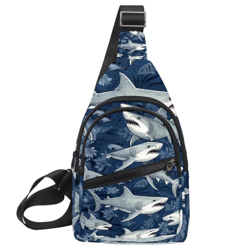 Mochila cruzada de tiburón de mar profundo con correa ajustable