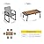 EAST OAK Life Chatter Patio Furniture Set 5 Pieces, Outdoor Furniture 5-Seat Sofa with Two Round Coffee Table, Waterproof Thick Cushion Deep Seating for Porch, Balcony, Earth Black & Misty Grey