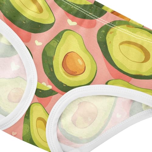 Wusikd Avocado Girls' Underwear Cotton Hearts Girls Briefs Soft Toddler Underwear 2T4