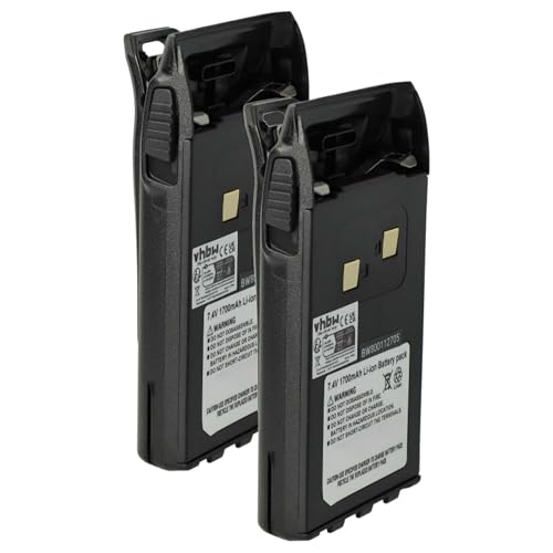 2x batteria compatibile con Wouxun KG-UVD1P KG-UV6D KG-UVD1 radio 1700mAh 7.4V Li-Ion + clip
