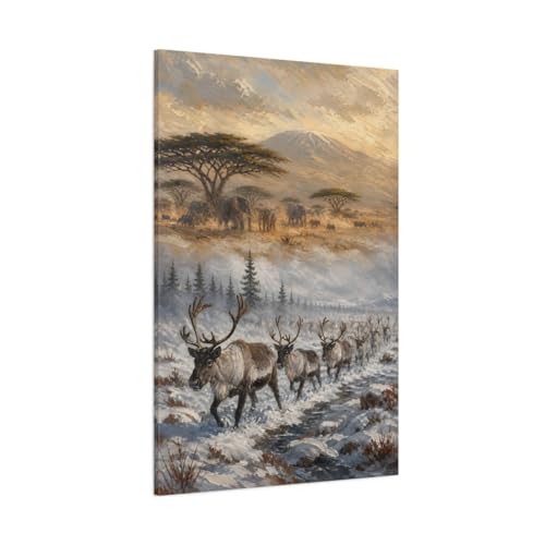 Tableau savane africaine 80x120 cm sur toile pour salon moderne