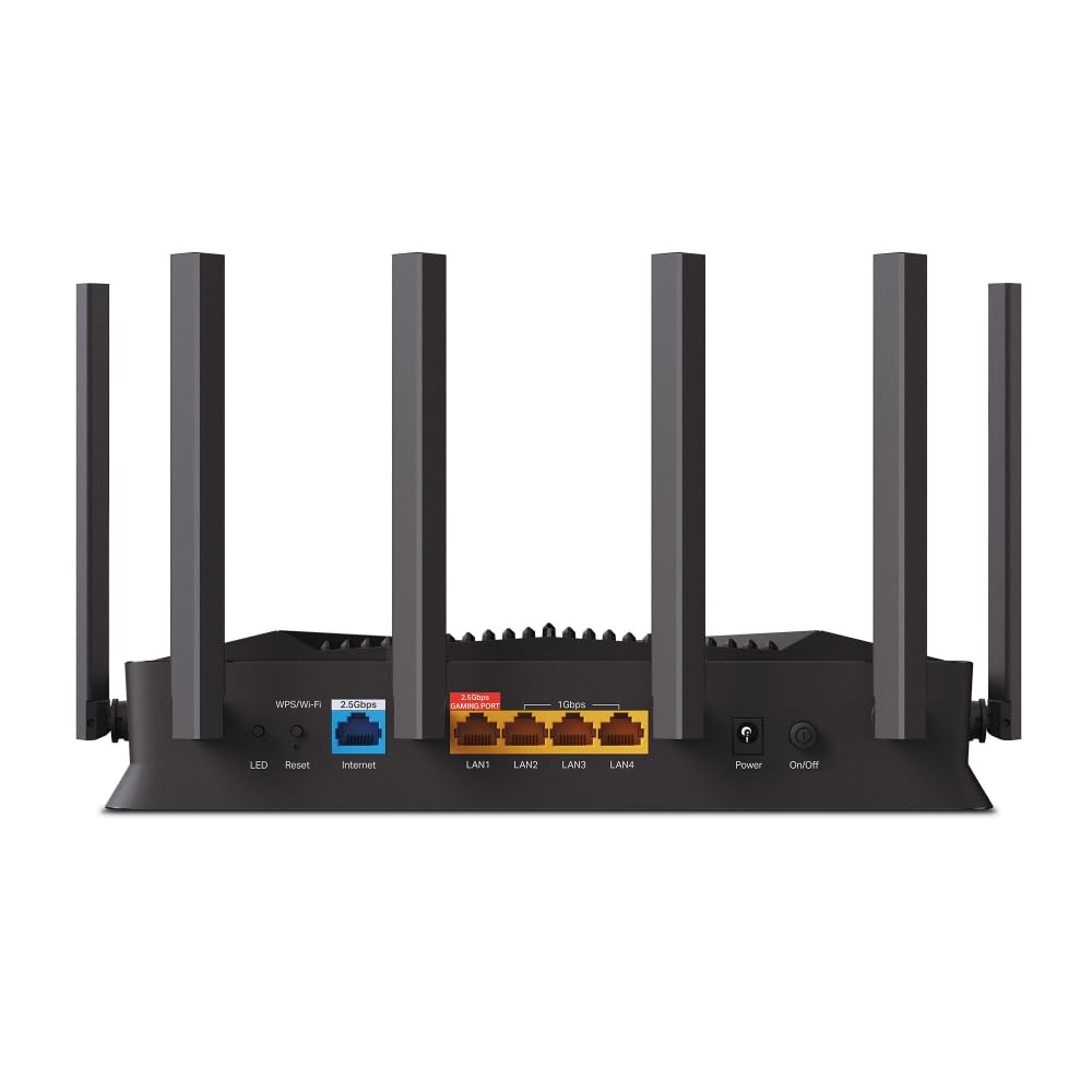 TP-Link Archer GE400 BE6500 Routeur de jeu Wi-Fi 7 double bande | Vitesse de 6,5 Gbit/s | 2 × 2,5 G WAN LAN + 3 × LAN 1G | USB 3.0 | 6 antennes | Panneau de jeu RVB | Compatible avec Alexa et Google