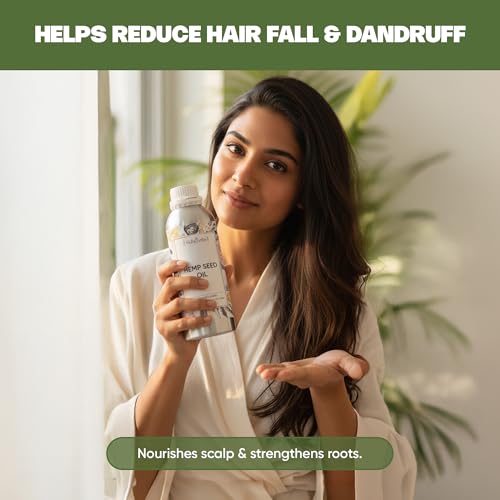 Image of VedaOils Cold Pressed Hemp Seed Oil for Hair Growth 100ml | Nourishing Hemp Oil for Face & Skin | 100% Pure & Natural Lightweight Moisturizing Oil