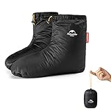 Naturehike 正規店足カバー白いガチョウ毛採用 防寒用具 保温 部屋履き ルームシューズ ショート 足のお布団靴下 アウトドアテントルームシューズ 秋冬 風防ぐ 保温 男女兼用 収納袋付き (S)