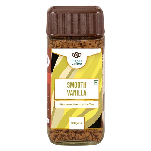 Image of Planet Coffee | SMOOTH Vanilla Coffee | 100 Gms Jar | Pure Arabica | Freeze-Dried Instant Coffee | No Added Sugar | Makes 50 Cups | Medium Roast | Flavoured Coffee