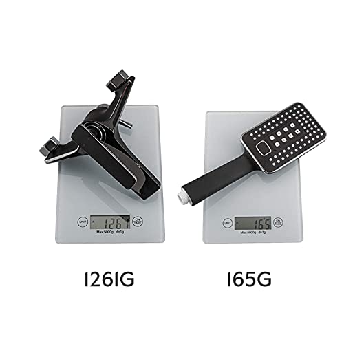 Robinet de bain cascade en laiton chic avec douchette noire et blanche - 3