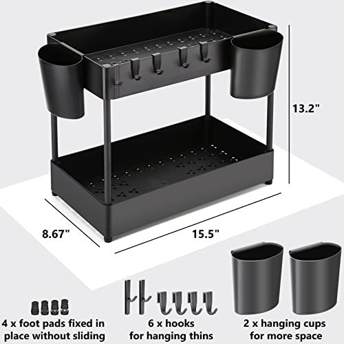 Cyrico UNDER SINK ORGANIZERS AND STORAGE 2 Tier Bathroom Sink Organizer Under Cabinet Organizer thumb #3