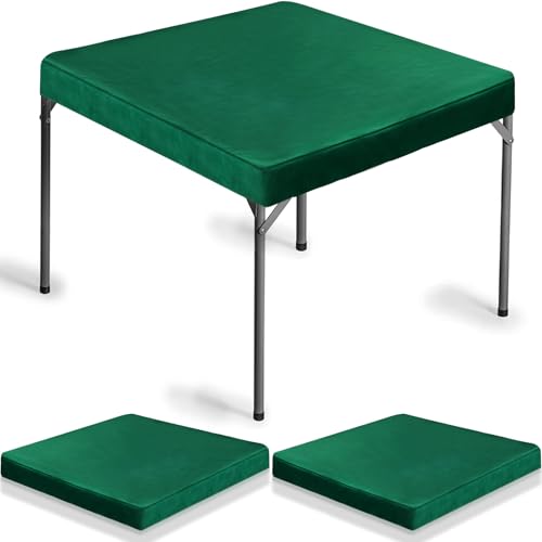 34 X 34 Inches Square Folding Table Cloth Indoor Outdoor For Card Tables, Ideal For New Year Poker Mahjong Games, Picnic, Camping & Party(dark Green)
