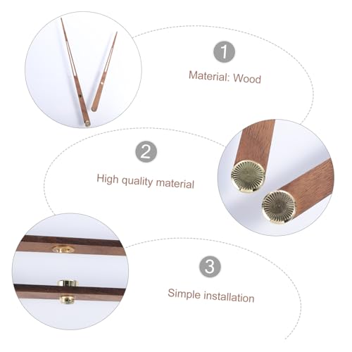 HYTROVE 大尺寸掛け時計用 北欧風実木時計針 ブラックウォルナット製 高耐久交換部品 対応