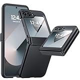Vizvera for Samsung Galaxy Z Flip 6 Case, Hinge Cover Flip 6 Case with Screen Protector Shockproof All-Inclusive Phone Cover for Z Flip 6/Z Flip 7 FE-Matte Black