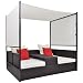 Produktbild Festnight Sonnenbett Sonnenliege Liegebett Relaxliege mit Sonnendach Braun