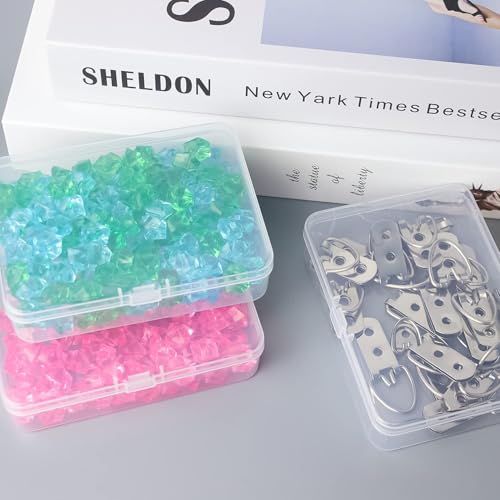 Image of DUOFIRE 6 Pcs Mini Plastic Storage Containers Box with Lid, 4.4x3.3x1.1 Inches Clear Rectangle Box for Beads, Jewelry, Game Pieces, Business Cards, and Craft Accessories