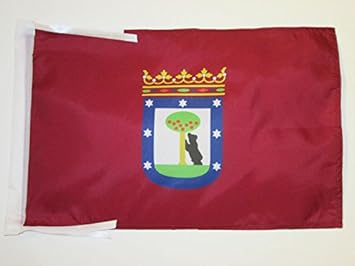 AZ FLAG Bandera de la Ciudad DE Madrid 45x30cm - BANDERINA MADRILEÑA 30 x 45 cm cordeles
