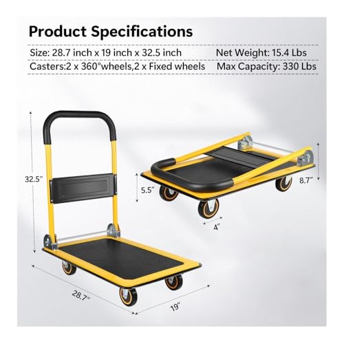 Carretilla plegable grande con capacidad 330 lbs miniatura 2