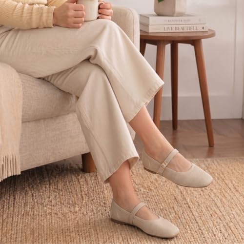 Image of Frank Mully Womens Casual Flat Shoes Square Toe Shoes Knitted Mesh Flat Comfort Work Flat Shoes for Daily Washable