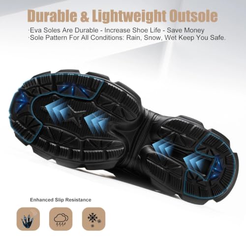 Steel Toe Shoes for Men Women , Black Work Shoes, Men Size 6 / Women 7.5 | Indestructible Comfortable Safety Sneakers, Lightweight Breathable Construction Shoes, Puncture Proof Ergonomic Design - image 5