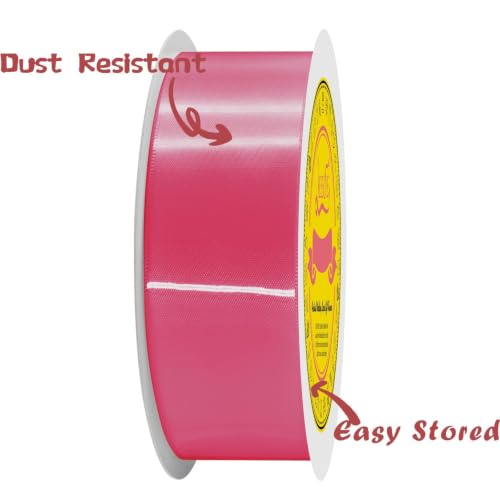 Image of Hot Pink Satin Ribbon 1-1 /2 inch X 50 Yards Polyester Ribbon for Gift Wrapping Very Suitable for Weddings Party Hair Bow Invitation Decorations and More