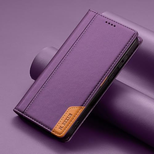 Étui rabat Google Pixel 9A en cuir violet haute finition