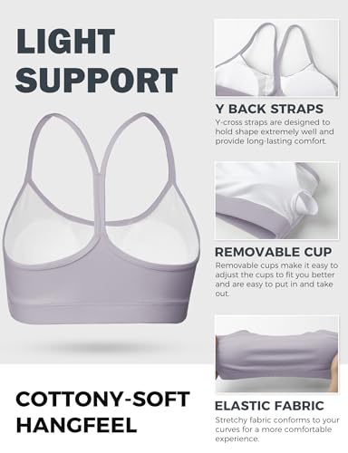 Image of Buauty Sports Bra for Women, Y Back Bralette, Light Support Workout Backless Bra with Removable Pads for Gym Yoga Pilates