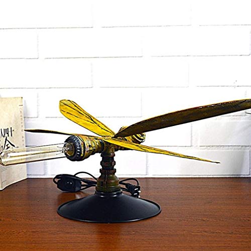 Lampe de table pour chambre d'enfants style conduite d'eau rétro avec libellule
