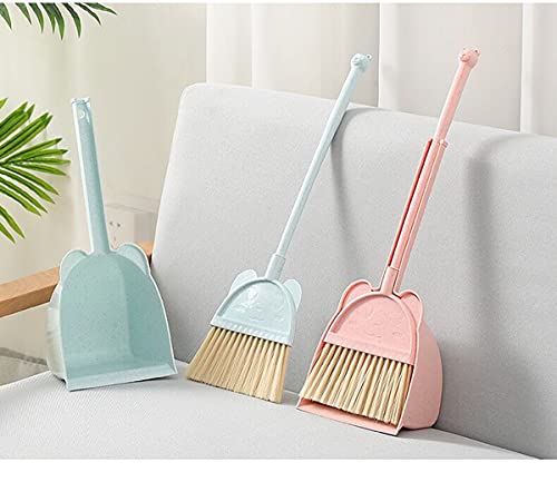 BSMstone Kids Broom and Dustpan Set-Mini Dustpan and Broom for Children Housekeeping Pretend Play Cleaning Tools Set (Yellow)
