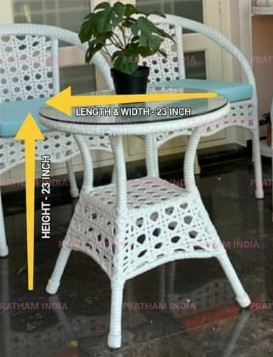 Image of India Outdoor Indoor Patio Furniture Sets Rattan Chair Patio Set Conversation Set Poolside Lawn Chairs Swingarea Balcony Outdoor Garden Furniture Chair (White with Blue Cushion)
