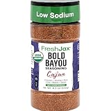 FreshJax Organic Cajun Seasoning – 4.3 oz Bold Bayou Spice Blend | Classic Louisiana Creole & New Orleans Flavor for Gumbo, Jambalaya, Seafood Boil, Chicken & Vegetables | Large Bottle - Made in USA