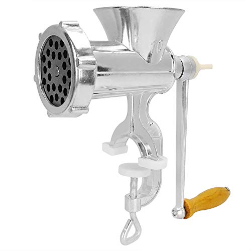 Manuelle Fleischwolf, Aluminiumlegierung Manuelle Wurstmaschine Meat Mincer Stuffer Wurstfüller-Abfüllmaschine mit Tischklemmen-Nudelmaschine