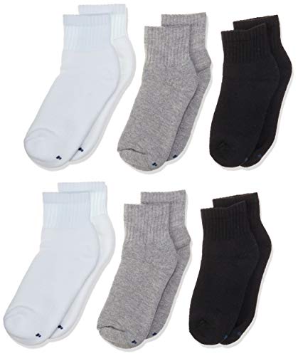 Kit com 6 Meias Básicas Atoalhadas, Trifil, Adulto Unissex, Branco/Cinza/Preto, G