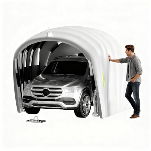 ACLFF Faltbarer Carport für den Außenbereich mit Stabiler Stahlrohrkonstruktion, Mobiler, Kälte- und Regenfester Carport für Auto, SUV, Auto Garage Zelt, Dunkelgrau