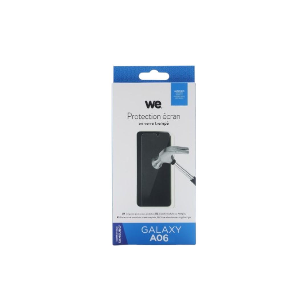 WE Vidrio templado: Protector de pantalla – Dureza 9H (9 veces más resistente) – Antiarañazos, antiburbujas de aire, ultrarresistente – Compatible con A06