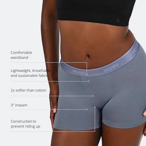 Image of Woxer Womens Boxers - Star 3 inch Boy Shorts Underwear for Women - Boxer Briefs