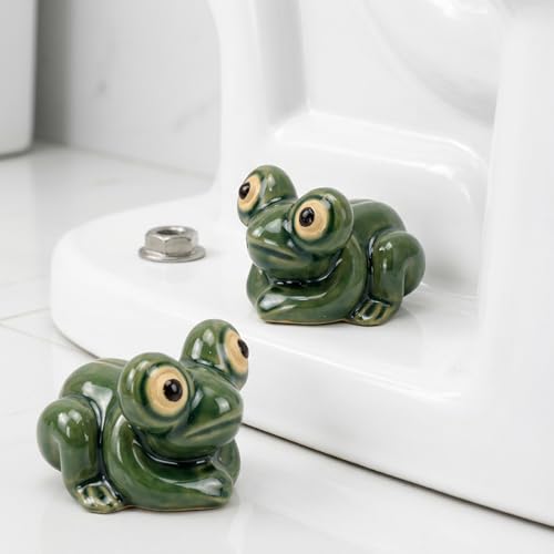 Tapas para pernos de inodoro fáciles de colocar cubiertas cerámicas lavables verde 3