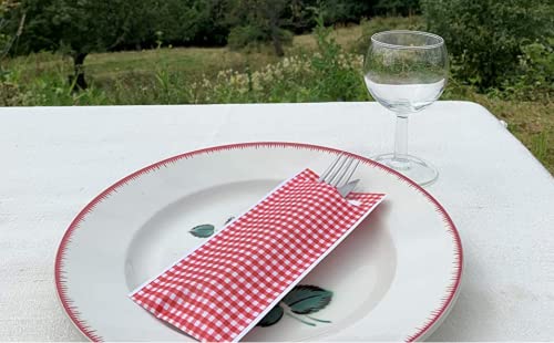 Pochette à couverts ELAG - Pochetta FIT PicNic Rouge 500 pièces par boîte- 85 x 190 mm – serviette inclus-P-FIT269-5
