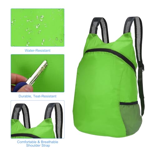 Mochila para senderismo plegable ligera verde 15-20L miniatura 4