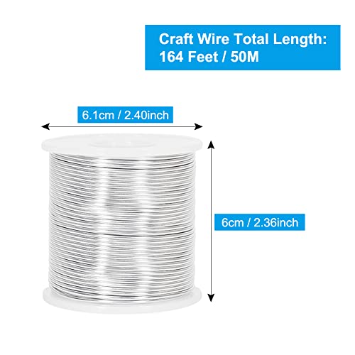 Image of Tenn Well 15 Gauge Aluminum Wire, 164 Feet 1.5mm Bendable Metal Craft Wire for Jewelry Making, Beading, Armature, Sculpting, Bonsai Training, Crafting