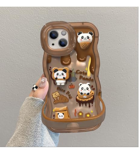 Coque panda 3D pour iPhone 16 évitez les chutes avec le support intégré