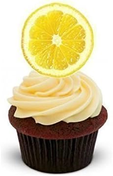 Lemon Slice - Great On Lemon Cupcakes! 12 Standup Edible Premium Wafer Paper Cake Toppers Decoration 12 X 55Mm