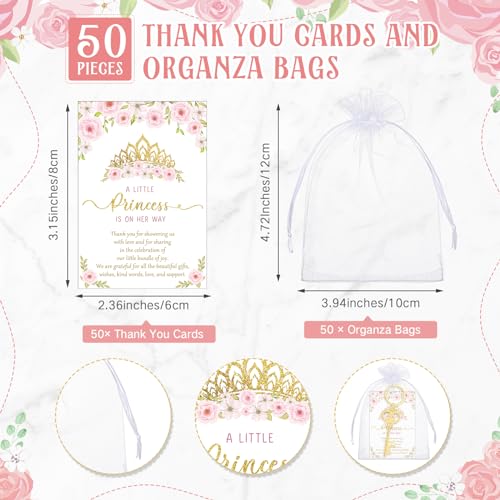 Ferreve 50 Sets Baby Shower Favors For Guests Bottle Opener Keychain Gold Crown Bottle Openers A Little Princess Is On Her Way Cards Crown Party Favors Baby Shower Souvenir For Baby Shower Party thumb #2