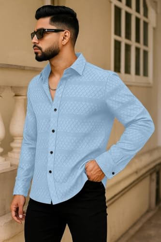 Image of Men's Solid Linen Cotton Shirt, Casual, Plain, Full Sleeve, Summer-Regular Fit, Stylish, Everyday Formal Wear
